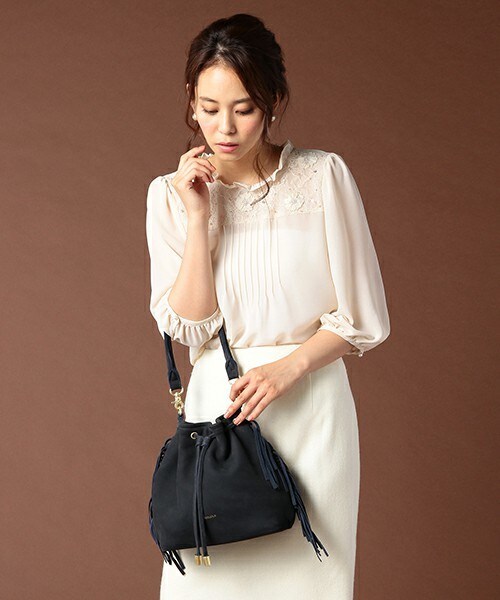 Soareak（ソアリーク）の「【Beau're*Soareak】2WAYﾌﾘﾝｼﾞﾜﾝﾊﾝﾄﾞﾙﾊﾞｯｸﾞ（ハンドバッグ・レディース・ネイビー/オレンジ・FREE）」の12枚目の写真