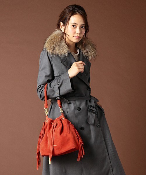 Soareak（ソアリーク）の「【Beau're*Soareak】2WAYﾌﾘﾝｼﾞﾜﾝﾊﾝﾄﾞﾙﾊﾞｯｸﾞ（ハンドバッグ・レディース・ネイビー/オレンジ・FREE）」の2枚目の写真