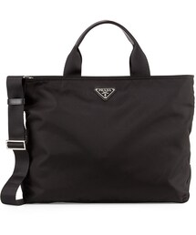 PRADA | Prada Medium Double-Handle Nylon Tote Bag, Black (Nero)(トートバッグ)