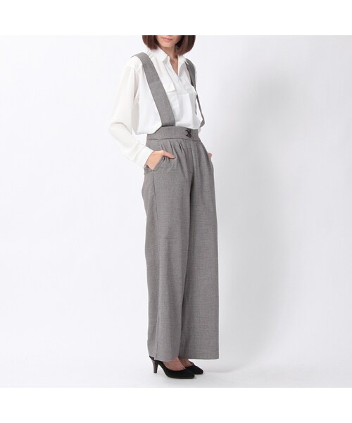 OZOC（オゾック）の「チェック柄サスペンダーワイドパンツ（）」 - WEAR