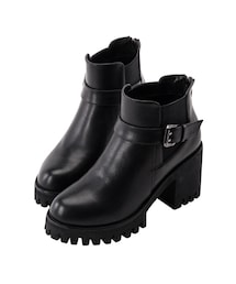 gracegift | 個性金屬釦環厚底短靴(その他)