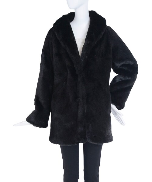 EVRIS（エヴリス）の「ビッグショールロングコート（ジャケット/アウター・レディース・ブラック/ブラウン/ベージュ）」の6枚目の写真