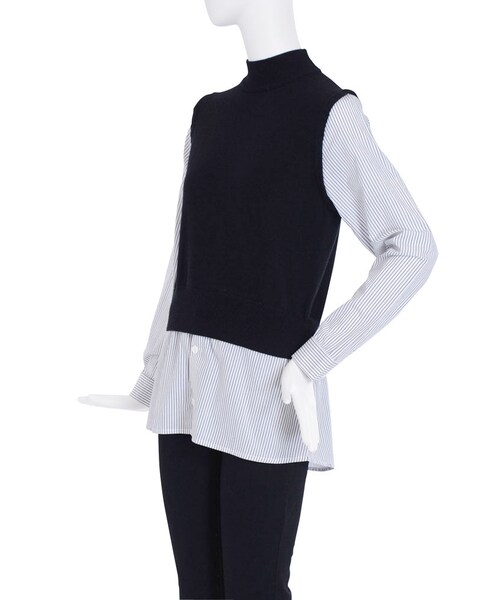 MURUA（ムルーア）の「【CASUAL】ニットベストレイヤードトップス（トップス・レディース・グレー/ブラック/キャメル）」の6枚目の写真