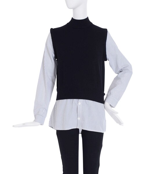 MURUA（ムルーア）の「【CASUAL】ニットベストレイヤードトップス（トップス・レディース・グレー/ブラック/キャメル）」の5枚目の写真
