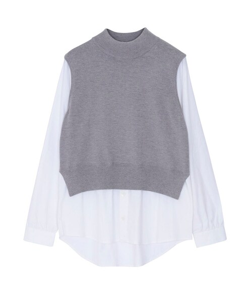 MURUA（ムルーア）の「【CASUAL】ニットベストレイヤードトップス（トップス・レディース・グレー/ブラック/キャメル）」の2枚目の写真