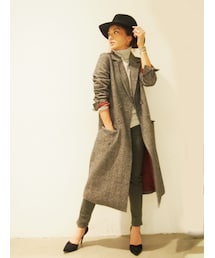 Ungrid | ツイードダブルロングコート(ジャケット/アウター)