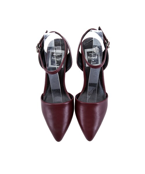 gracegift（グレースギフト）の「尖頭繞踝復古跟鞋（シューズ・レディース・酒紅・35/36/37/38/39/40/41）」の3枚目の写真