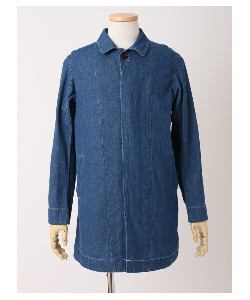 SEVENDAYS=SUNDAY（セブンデイズサンデイ）の「10ozデニム ステンカラーコート（ジャケット/アウター・インディゴ/ライトインディゴ・S/M/L）」の2枚目の写真