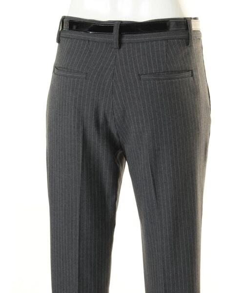 31 Sons de mode（トランテアン　ソン　ドゥ　モード）の「ベルト付ストライプロングパンツ（パンツ・レディース・グレー/ブラック/オフホワイト・36/38）」の6枚目の写真