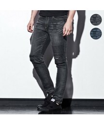 ROEN（ロエン）の「Roen (ロエン) SKULLラインストーン ダメージデニム