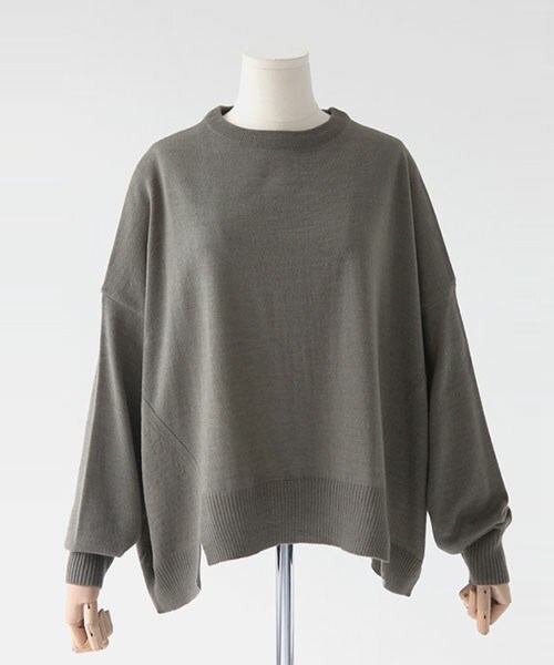 DHOLIC（ディーホリック）の「ラウンドネックショルダードロップヘムニットトップス（ニット/セーター・レディース・アイボリー/カーキ/グレー/ネイビー/ブラック/ベージュ・FREE）」の5枚目の写真