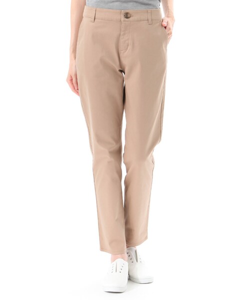Honeys（ハニーズ）の「チノテーパードパンツ（パンツ・スキニー・レディース・クロ/ネイビー/カーキ/ベージュ・Ｆ）」の2枚目の写真
