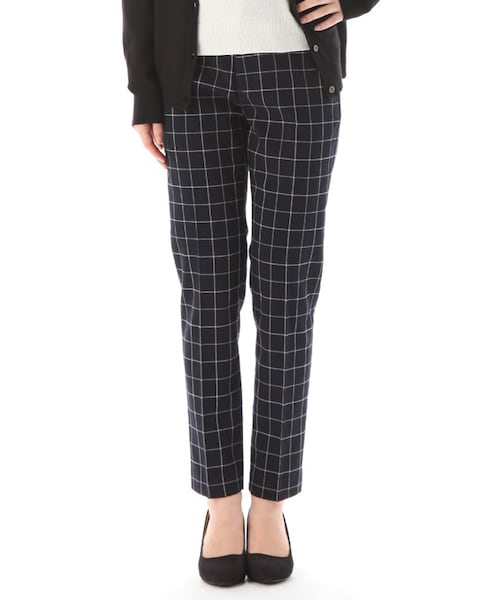 Honeys（ハニーズ）の「テーパードパンツ（パンツ・スキニー・レディース・オフチェック/クロ/コン/コンチェック/クロストライプ/コンストライプ/杢グレー・Ｆ）」の6枚目の写真