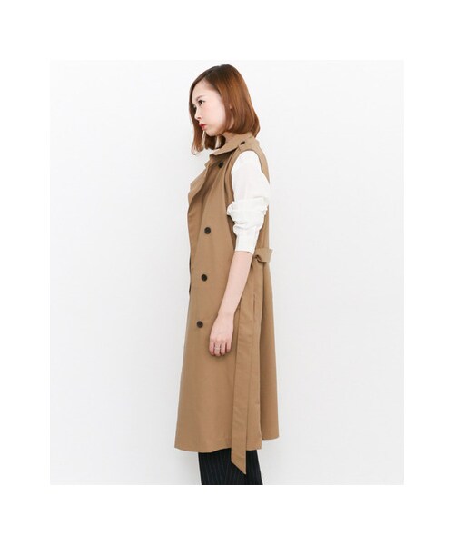 KBF(ケイビーエフ)の「ノースリーブトレンチコート(ジャケット/アウター・レディース・KHAKI/BEIGE・one)」の6枚目の写真