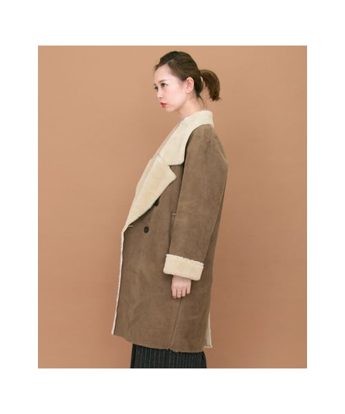 KBF（ケイビーエフ）の「ムートンコート（ジャケット/アウター・レディース・CAMEL/GREIGE/CHARCOAL・one）」の17枚目の写真