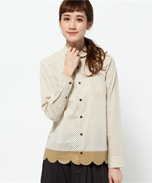 FRAPBOIS half（フラボアハーフ）の「ビスケットシャツ（シャツ/ブラウス・レディース・ホワイト/ベージュ系その他/ブルー系その他・1/2）」の3枚目の写真