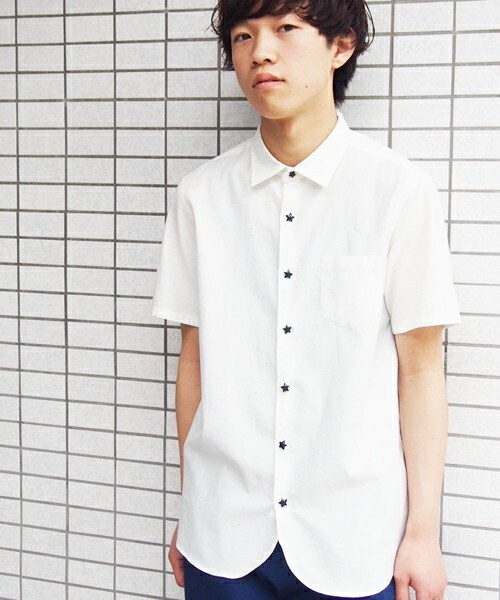 FRAPBOIS（フラボア）の「エトワール（シャツ/ブラウス・メンズ・ホワイト/カーキ/ネイビー・2/3/4）」の2枚目の写真