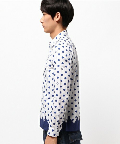 FRAPBOIS（フラボア）の「エレオンドット（シャツ/ブラウス・メンズ・ブラック/ブルー・2/3）」の4枚目の写真