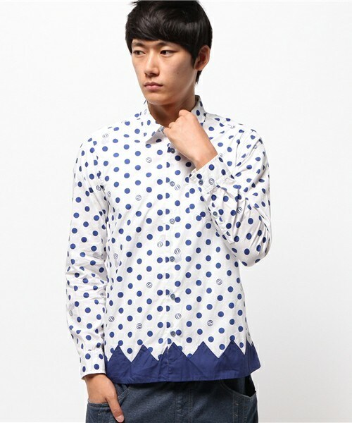 FRAPBOIS（フラボア）の「エレオンドット（シャツ/ブラウス・メンズ・ブラック/ブルー・2/3）」の2枚目の写真