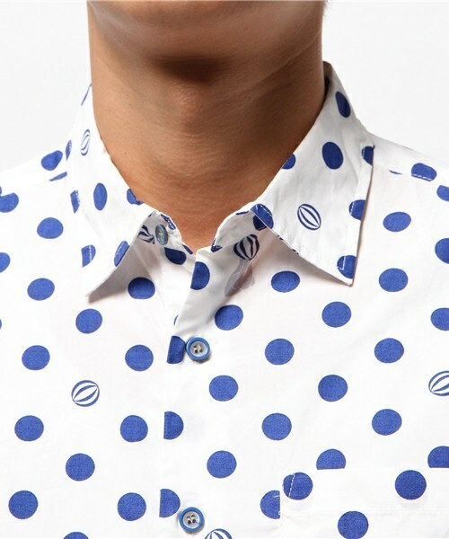 FRAPBOIS（フラボア）の「エレオンドット（シャツ/ブラウス・メンズ・ブラック/ブルー・2/3）」の6枚目の写真