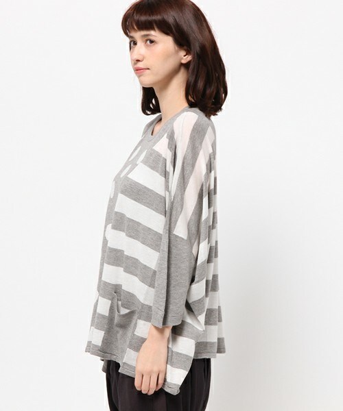 FRAPBOIS（フラボア）の「テンセルコットニット（ニット/セーター・レディース・ブラック/グレー/ベージュ・1）」の5枚目の写真