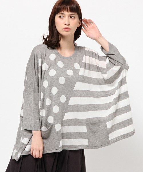 FRAPBOIS（フラボア）の「テンセルコットニット（ニット/セーター・レディース・ブラック/グレー/ベージュ・1）」の3枚目の写真