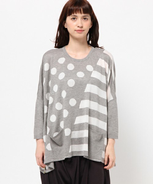 FRAPBOIS（フラボア）の「テンセルコットニット（ニット/セーター・レディース・ブラック/グレー/ベージュ・1）」の4枚目の写真