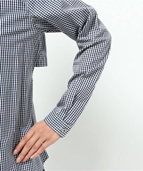 FRAPBOIS（フラボア）の「シャンブロー（シャツ/ブラウス・レディース・ホワイト/ストライプ/チェック・0/1）」の14枚目の写真