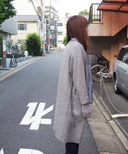 FRAPBOIS（フラボア）の「モヘアストレッチ（カーディガン/ボレロ・レディース・ブラック/グレー/ベージュ・1）」の5枚目の写真