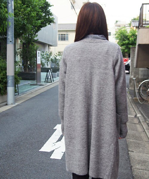 FRAPBOIS（フラボア）の「モヘアストレッチ（カーディガン/ボレロ・レディース・ブラック/グレー/ベージュ・1）」の4枚目の写真