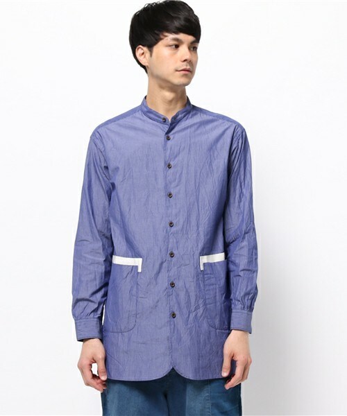 FRAPBOIS（フラボア）の「グランパ（シャツ/ブラウス・メンズ・ホワイト/ブルー/ネイビー・2/3）」の15枚目の写真