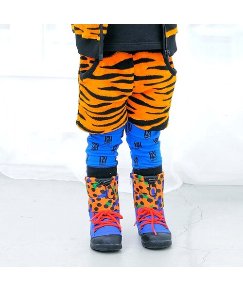 PARTY PARTY（パーティーパーティー）の「ファーフリースズボッツ（パンツ・キッズ・ブラック/オレンジ・80/90/100/110/120）」の2枚目の写真