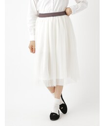 earth music&ecology | ＜WEB限定大きな・小さなサイズ＞チュールミディ丈スカート(スカート)