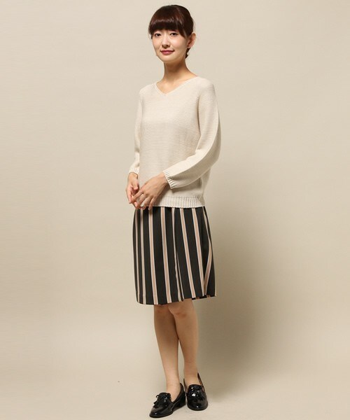 Soareak（ソアリーク）の「ﾎｰﾙｶﾞｰﾒﾝﾄﾗﾒﾌﾟﾙｵｰﾊﾞｰ（ニット/セーター・レディース・グレー/ベージュ/ワインレッド・MEDIUM）」の9枚目の写真