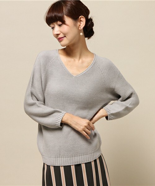 Soareak（ソアリーク）の「ﾎｰﾙｶﾞｰﾒﾝﾄﾗﾒﾌﾟﾙｵｰﾊﾞｰ（ニット/セーター・レディース・グレー/ベージュ/ワインレッド・MEDIUM）」の4枚目の写真