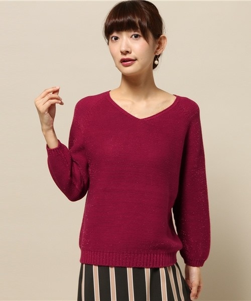 Soareak（ソアリーク）の「ﾎｰﾙｶﾞｰﾒﾝﾄﾗﾒﾌﾟﾙｵｰﾊﾞｰ（ニット/セーター・レディース・グレー/ベージュ/ワインレッド・MEDIUM）」の3枚目の写真