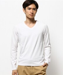 glory crew | スーピマコットンVネックロングTシャツ(Tシャツ/カットソー)