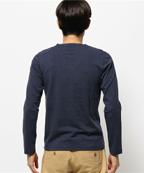 glory crew（グローリークルー）の「スーピマコットンVネックロングTシャツ（Tシャツ/カットソー・メンズ・ホワイト/ブラック/チャコールグレー/カーキ/ブルー/ネイビー/ボルドー・MEDIUM/SMALL/LARGE/LL）」の10枚目の写真