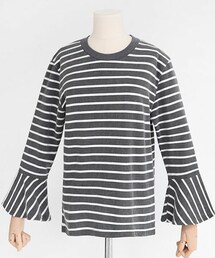 DHOLIC | ベルスリーブボーダートップス(Tシャツ/カットソー)