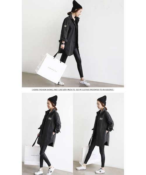 Aco Design（アコデザイン）の「レギンス スリム 美脚/ウエストゴム レギパン/レザー レギンス 10分丈/スパッツ ブラック スリム（レギンス/スパッツ・レディース・ブラック・フリーサイズ　ウエスト：58　ヒップ：73　股上：24　袖幅：19　総丈：93）」の2枚目の写真