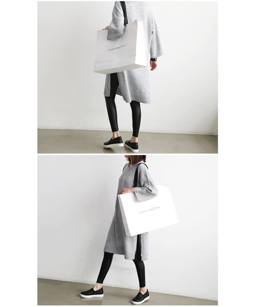 Aco Design（アコデザイン）の「レギンス スリム 美脚/ウエストゴム レギパン/レザー レギンス 10分丈/スパッツ ブラック スリム（レギンス/スパッツ・レディース・ブラック・フリーサイズ　ウエスト：58　ヒップ：73　股上：24　袖幅：19　総丈：93）」の6枚目の写真