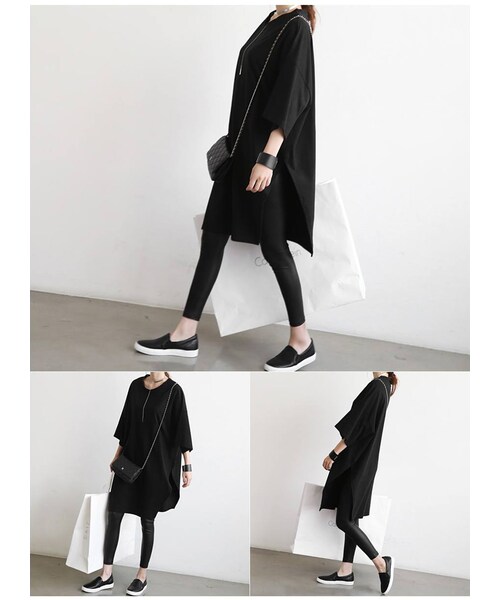 Aco Design（アコデザイン）の「レギンス スリム 美脚/ウエストゴム レギパン/レザー レギンス 10分丈/スパッツ ブラック スリム（レギンス/スパッツ・レディース・ブラック・フリーサイズ　ウエスト：58　ヒップ：73　股上：24　袖幅：19　総丈：93）」の12枚目の写真