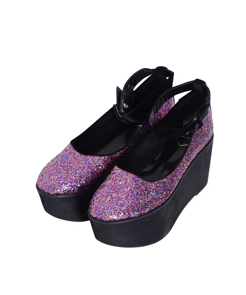 merry jenny（メリージェニー）の「グリッター厚底シューズ（シューズ・レディース・ブラック/ピンク/ミックス・M/L）」の2枚目の写真