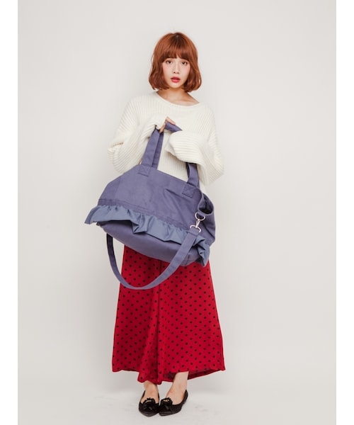 merry jenny（メリージェニー）の「ドットイージーパンツ（パンツ・レディース・ブラック/ワイン/ダークグリーン・F）」の5枚目の写真