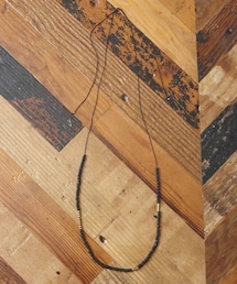 unrelaxing | ブラック×ゴールドビーズロングネックレス UR-265(ネックレス)