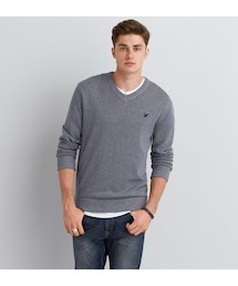 American Eagle | AEOソリッドVネックセーター(ニット/セーター)