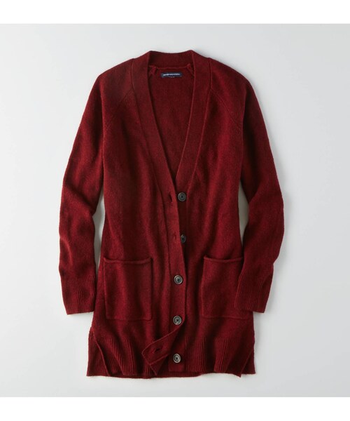 American Eagle（アメリカンイーグル）の「AEOボーイフレンドカーディガン（カーディガン/ボレロ・レディース・ブラック/ライトカシュー/キャラメル/サマーバーガンディー/ライトグレー・XXS/XS/S/M/L/XL）」の5枚目の写真