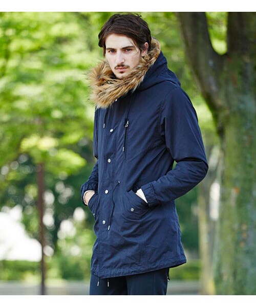 HAMNETT（ハムネット）の「【HAMNETT】 PEACH SKIN MODS COAT（ジャケット/アウター・メンズ・ブラック/カーキ・M/L/XL）」の3枚目の写真