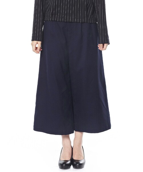 Honeys（ハニーズ）の「ワイドパンツ（パンツ・スキニー・レディース・クロ/コン/キャメル/杢チャコール/クロストライプ/グレーストライプ・Ｓ/Ｍ/Ｌ/ＬＬ）」の6枚目の写真