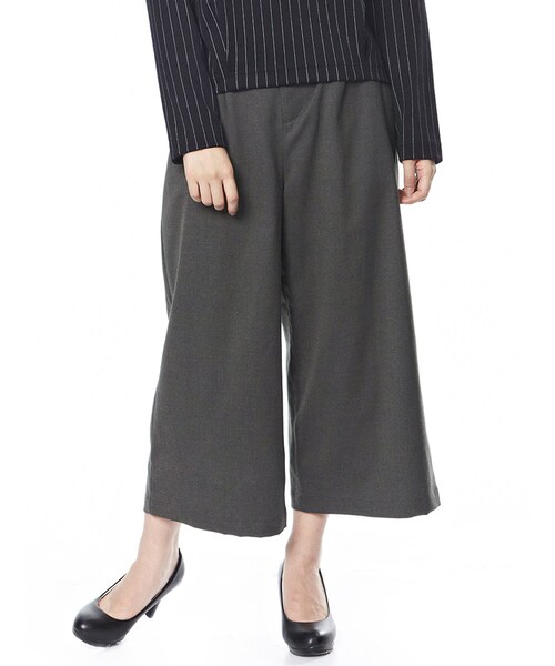 Honeys（ハニーズ）の「ワイドパンツ（パンツ・スキニー・レディース・クロ/コン/キャメル/杢チャコール/クロストライプ/グレーストライプ・Ｓ/Ｍ/Ｌ/ＬＬ）」の4枚目の写真